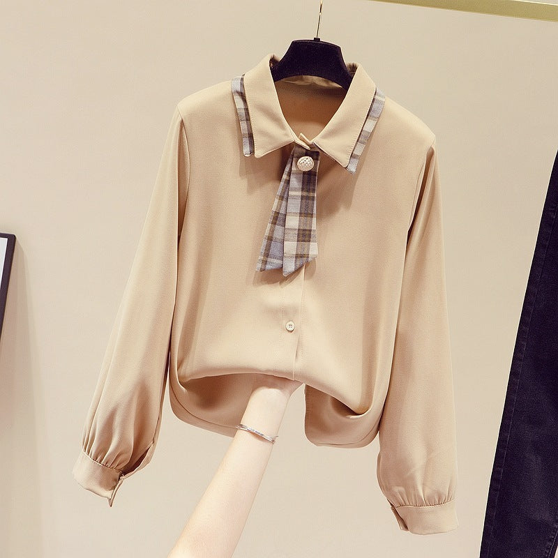 Chiffon Shirt Women's Western Style Bottoming Top