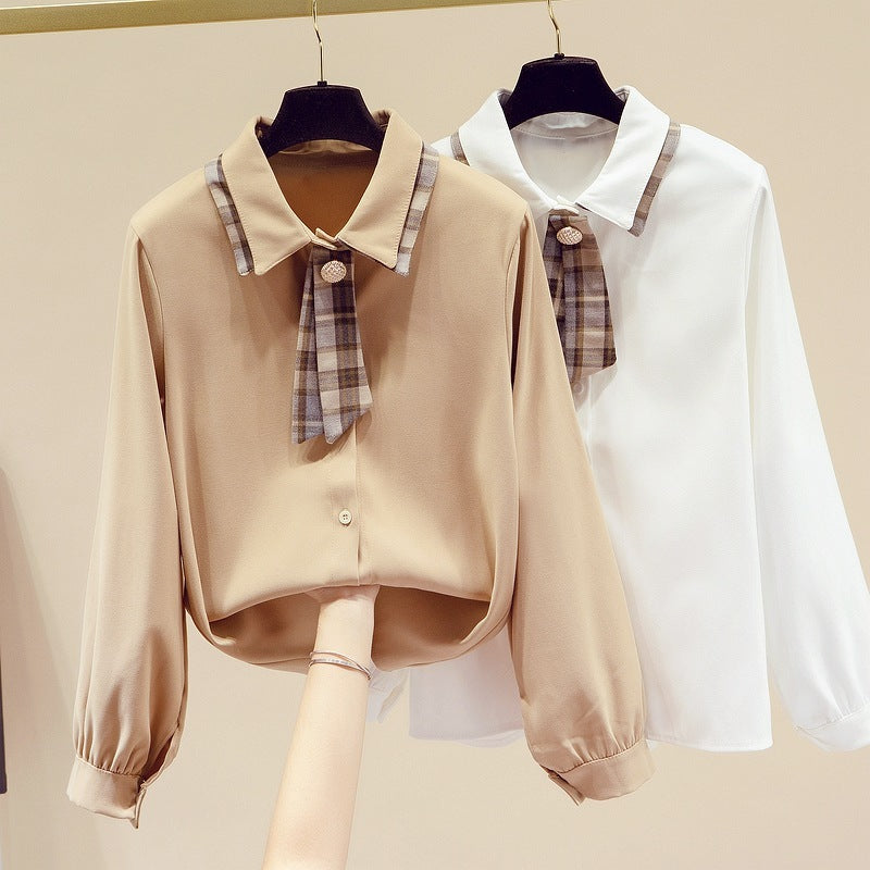 Chiffon Shirt Women's Western Style Bottoming Top