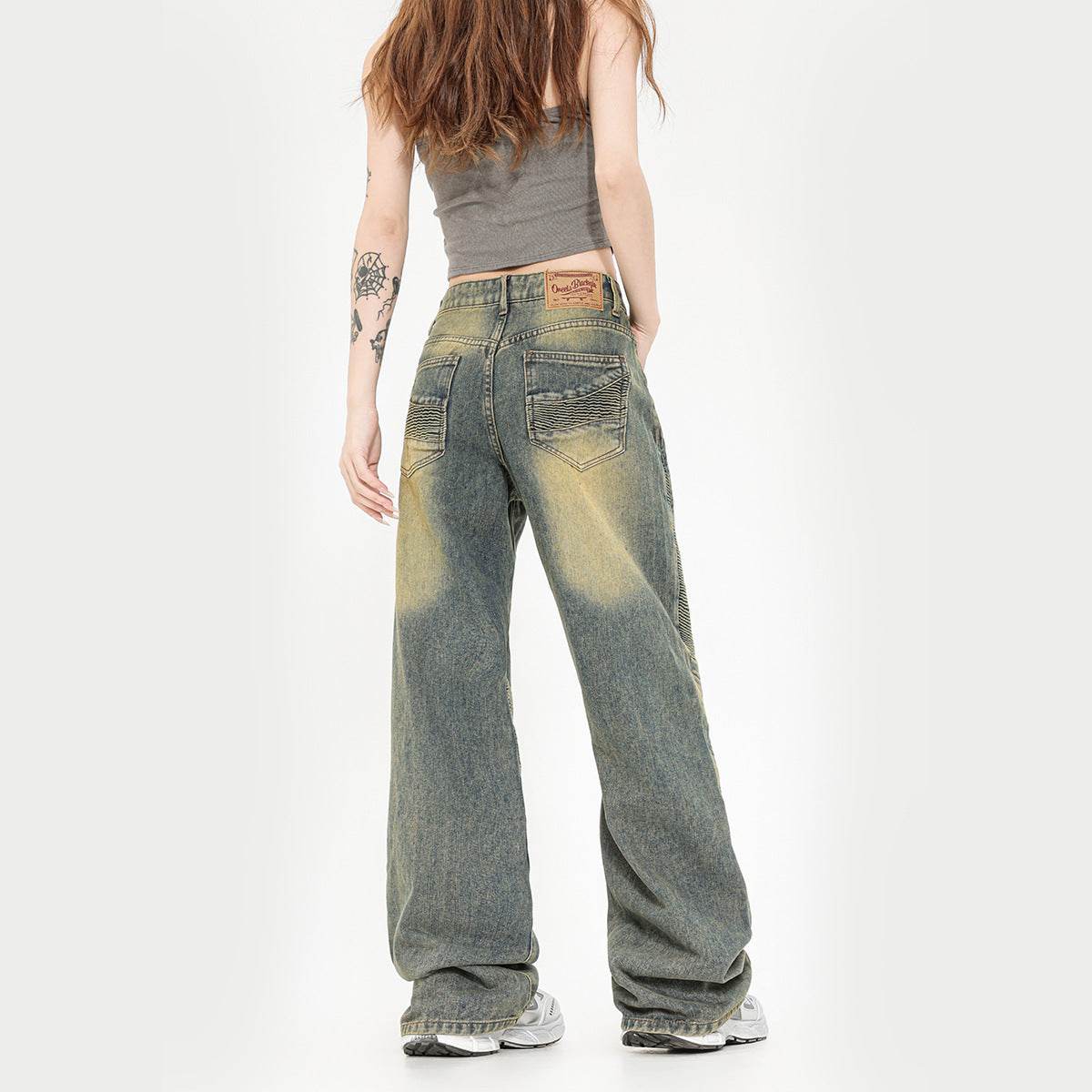Straight Jeans Washed Yellow Mud Jeans - DripNation