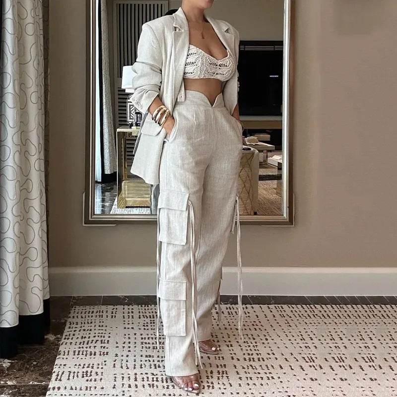 Summer Fashion Street Hot Girl Solid Color Casual Top Suit - DripNation