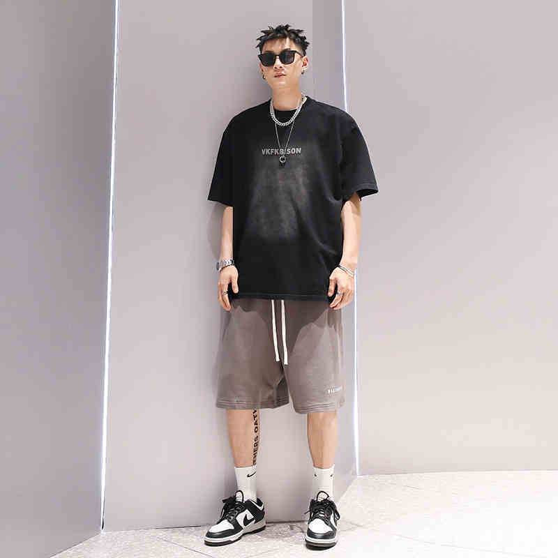 Gradient Washed Fashionable T-shirt Men's Fashion Couple Short Sleeve - DripNation