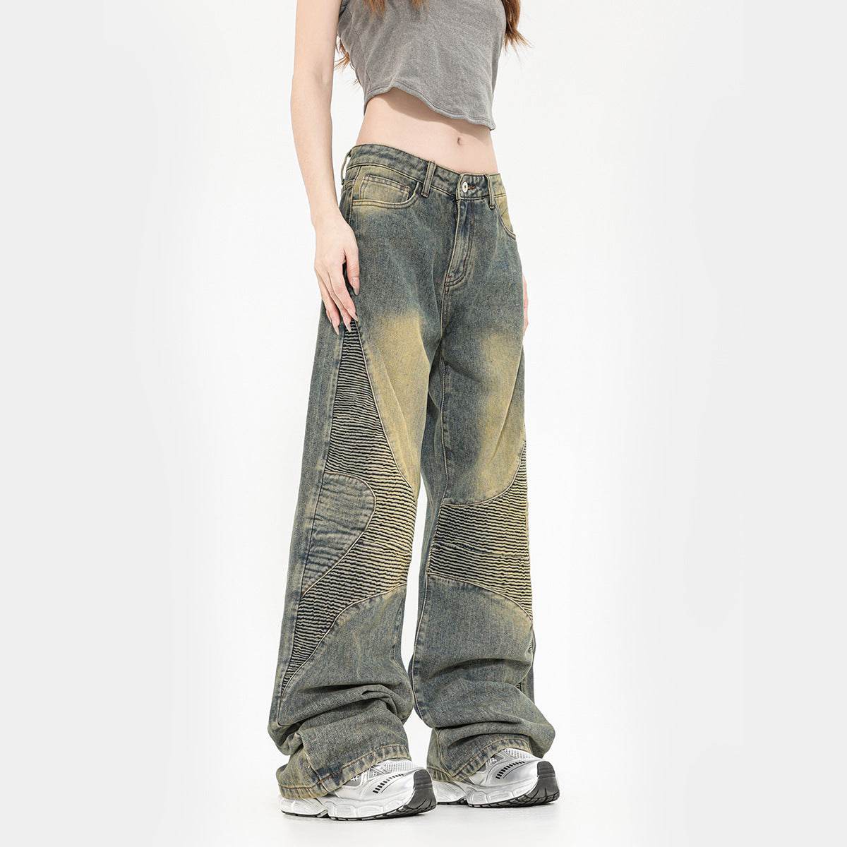 Straight Jeans Washed Yellow Mud Jeans - DripNation