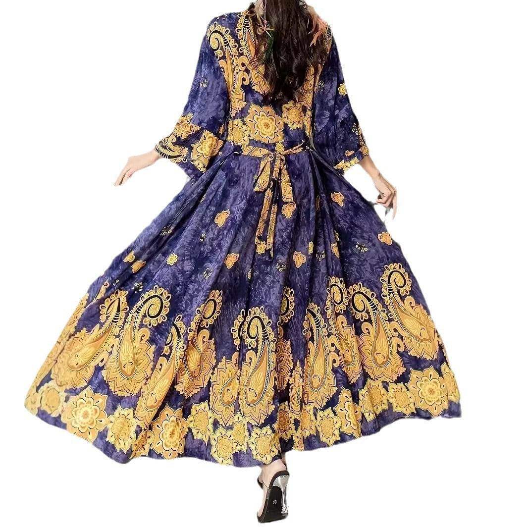 Fashion Personality Female Floral Solid Color Dress - DripNation