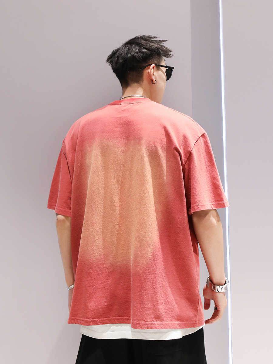 Gradient Washed Fashionable T-shirt Men's Fashion Couple Short Sleeve - DripNation